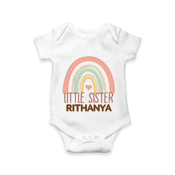 Little Sister Romper | Custom Romper for the Little Sister - WHITE - New Born (Chest 14")