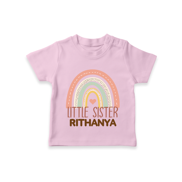 Little Sister T-shirt | Custom T-shirt for the Little Sister - BABY PINK - 0-5 Months Old (Chest 17")