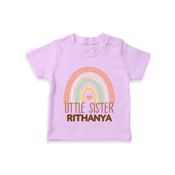 Little Sister T-shirt | Custom T-shirt for the Little Sister - LILAC - 0-5 Months Old (Chest 17")