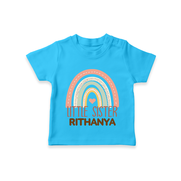 Little Sister T-shirt | Custom T-shirt for the Little Sister - SKY BLUE - 0-5 Months Old (Chest 17")