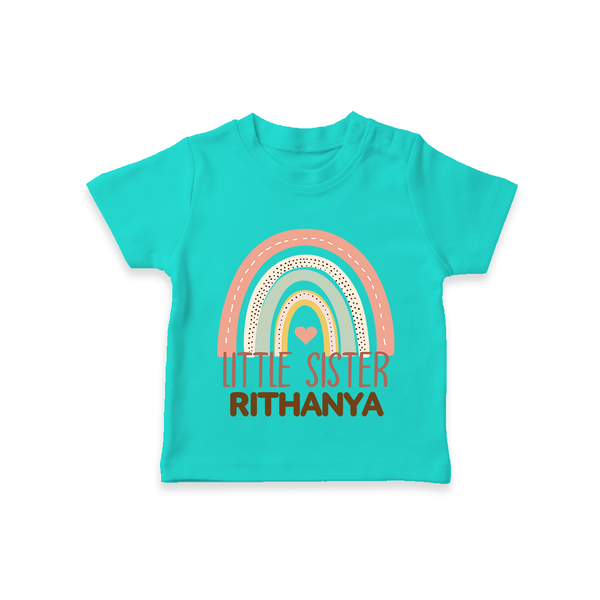 Little Sister T-shirt | Custom T-shirt for the Little Sister - TEAL - 0-5 Months Old (Chest 17")