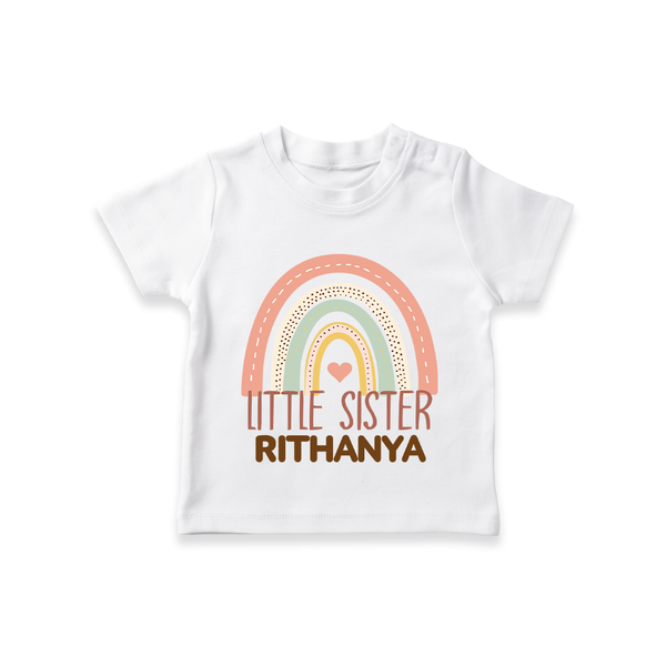 Little Sister T-shirt | Custom T-shirt for the Little Sister - WHITE - 0-5 Months Old (Chest 17")