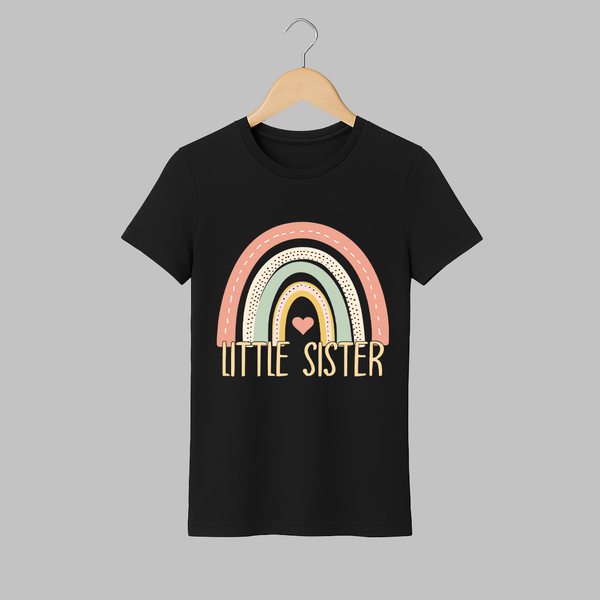 Little Sister Adult Tshirt | Custom Adult Tshirt for the Little Sister - BLACK - S (Chest 19")