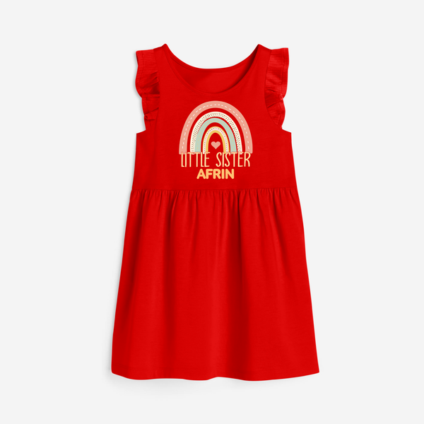 Little Sister Frock | Custom Frock for the Little Sister - RED - 1 - 2 Years Old (Chest 22" , Full Length 22")