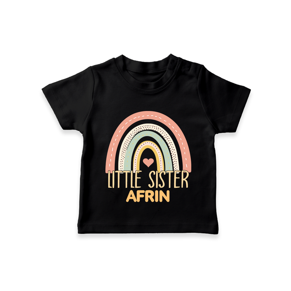 Little Sister T-shirt | Custom T-shirt for the Little Sister - BLACK - 0-5 Months Old (Chest 17")