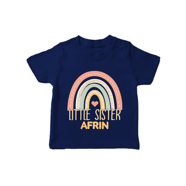 Little Sister T-shirt | Custom T-shirt for the Little Sister - NAVY BLUE - 0-5 Months Old (Chest 17")