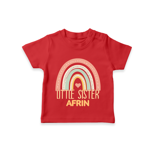 Little Sister T-shirt | Custom T-shirt for the Little Sister - RED - 0-5 Months Old (Chest 17")
