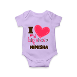 I Love My Big Sister Romper | Personalized Romper for Loving Big Sisters - LILAC - New Born (Chest 14")