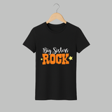 Big Sisters Rock Adult Tshirt | Personalized Adult Tshirt for the Cool Big Sister - BLACK - S (Chest 19")