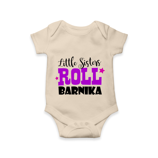 Little Sisters Roll Romper | Custom Romper for the Awesome Little Sister - IVORY - New Born (Chest 14")
