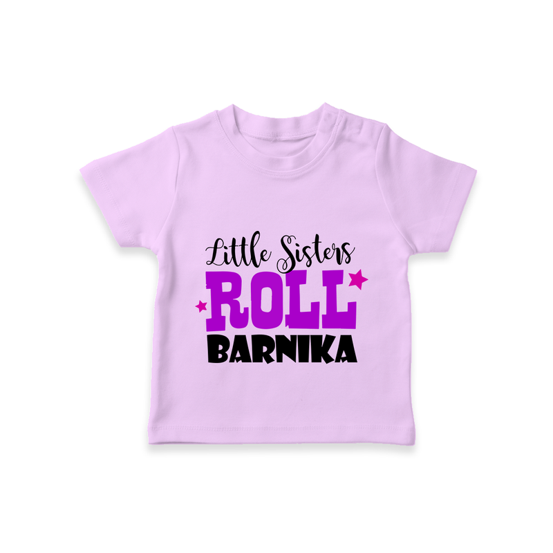 Little Sisters Roll T-shirt | Custom T-shirt for the Awesome Little Sister - LILAC - 0-5 Months Old (Chest 17")
