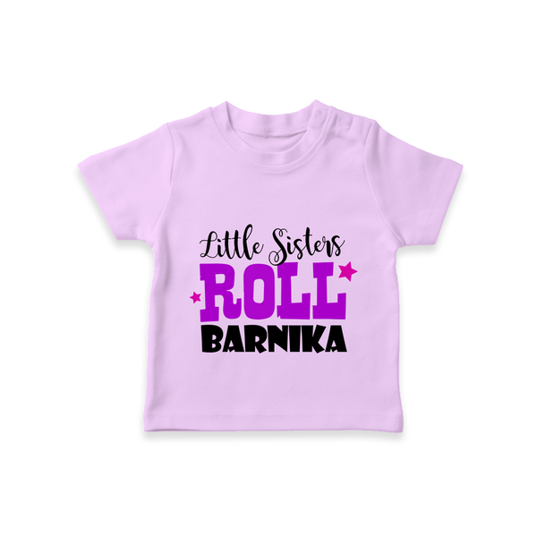 Little Sisters Roll T-shirt | Custom T-shirt for the Awesome Little Sister - LILAC - 0-5 Months Old (Chest 17")