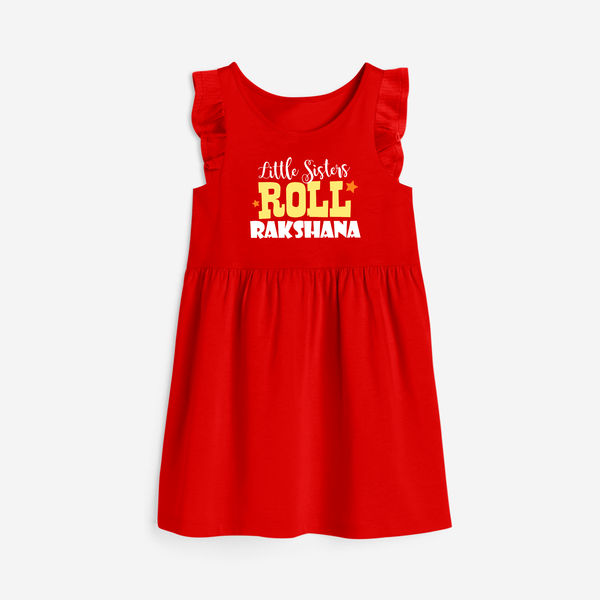 Little Sisters Roll Frock | Custom Frock for the Awesome Little Sister - RED - 1 - 2 Years Old (Chest 22" , Full Length 22")
