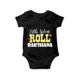 Little Sisters Roll Romper | Custom Romper for the Awesome Little Sister - BLACK - New Born (Chest 14")