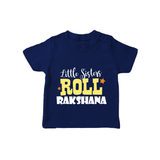 Little Sisters Roll T-shirt | Custom T-shirt for the Awesome Little Sister - NAVY BLUE - 0-5 Months Old (Chest 17")