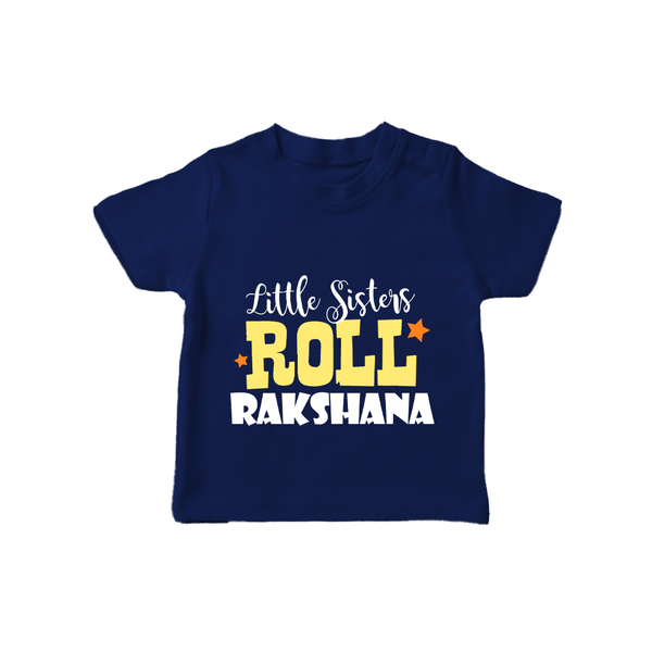 Little Sisters Roll T-shirt | Custom T-shirt for the Awesome Little Sister - NAVY BLUE - 0-5 Months Old (Chest 17")