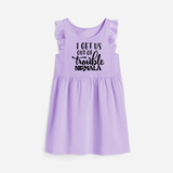 I Get Us Out Of Trouble Frock | Personalized Frock for the Mischievous One - LILAC - 1 - 2 Years Old (Chest 22" , Full Length 22")