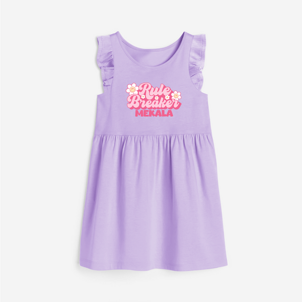 Rule Breaker Frock | Personalized Frock for the Little Rebel - LILAC - 1 - 2 Years Old (Chest 22" , Full Length 22")