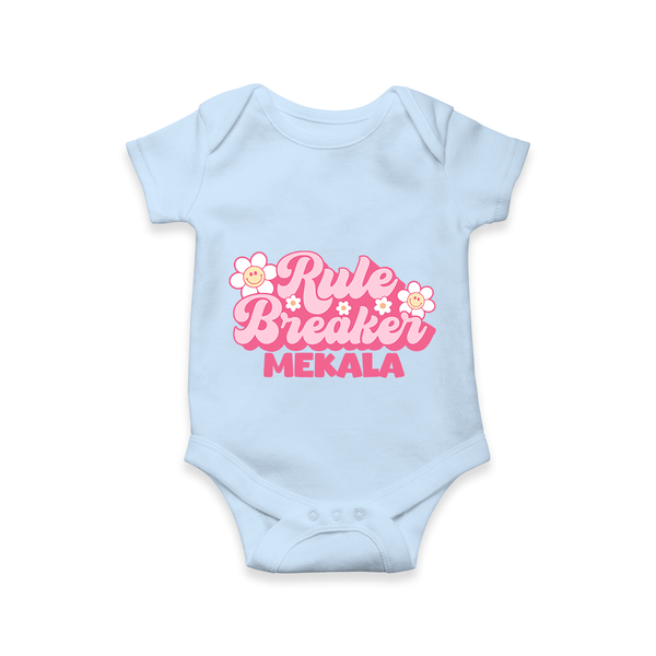 Rule Breaker Romper | Personalized Romper for the Little Rebel - BABY BLUE - New Born (Chest 14")