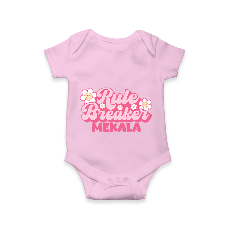 Rule Breaker Romper | Personalized Romper for the Little Rebel - BABY PINK - New Born (Chest 14")