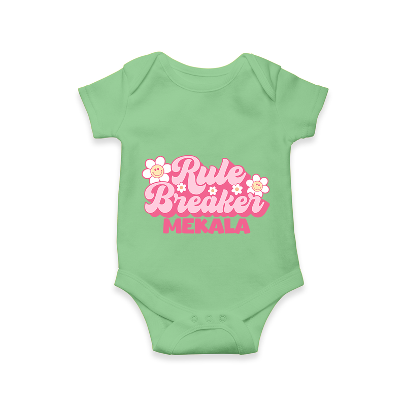Rule Breaker Romper | Personalized Romper for the Little Rebel - GREEN - New Born (Chest 14")