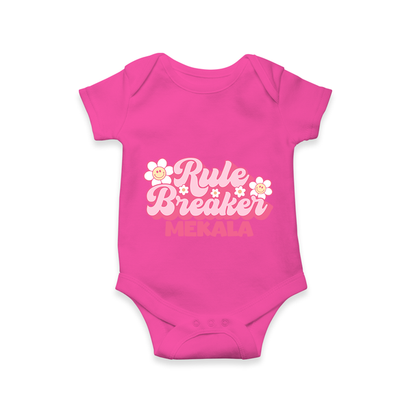 Rule Breaker Romper | Personalized Romper for the Little Rebel - HOT PINK - New Born (Chest 14")