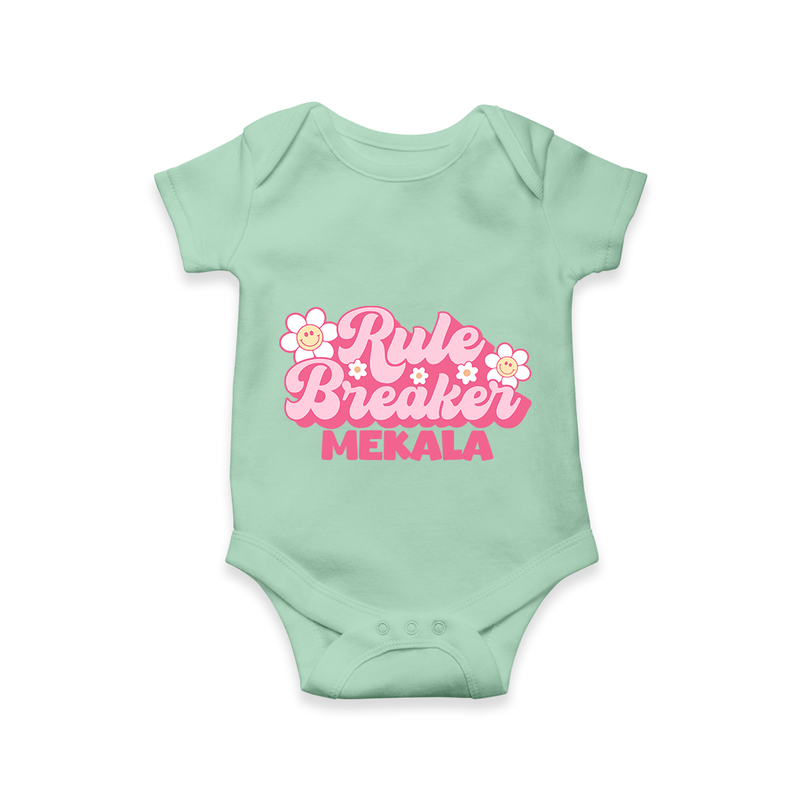 Rule Breaker Romper | Personalized Romper for the Little Rebel - MINT GREEN - New Born (Chest 14")