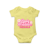 Rule Breaker Romper | Personalized Romper for the Little Rebel - PASTEL YELLOW - New Born (Chest 14")