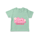 Rule Breaker T-shirt | Personalized T-shirt for the Little Rebel - MINT GREEN - 0-5 Months Old (Chest 17")