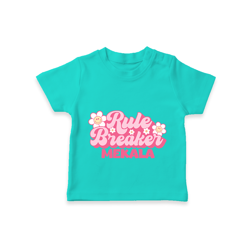 Rule Breaker T-shirt | Personalized T-shirt for the Little Rebel - TEAL - 0-5 Months Old (Chest 17")