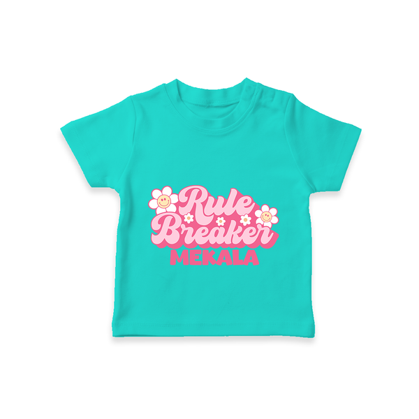 Rule Breaker T-shirt | Personalized T-shirt for the Little Rebel - TEAL - 0-5 Months Old (Chest 17")
