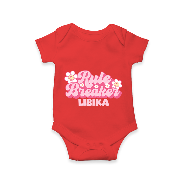 Rule Breaker Romper | Personalized Romper for the Little Rebel - RED - New Born (Chest 14")