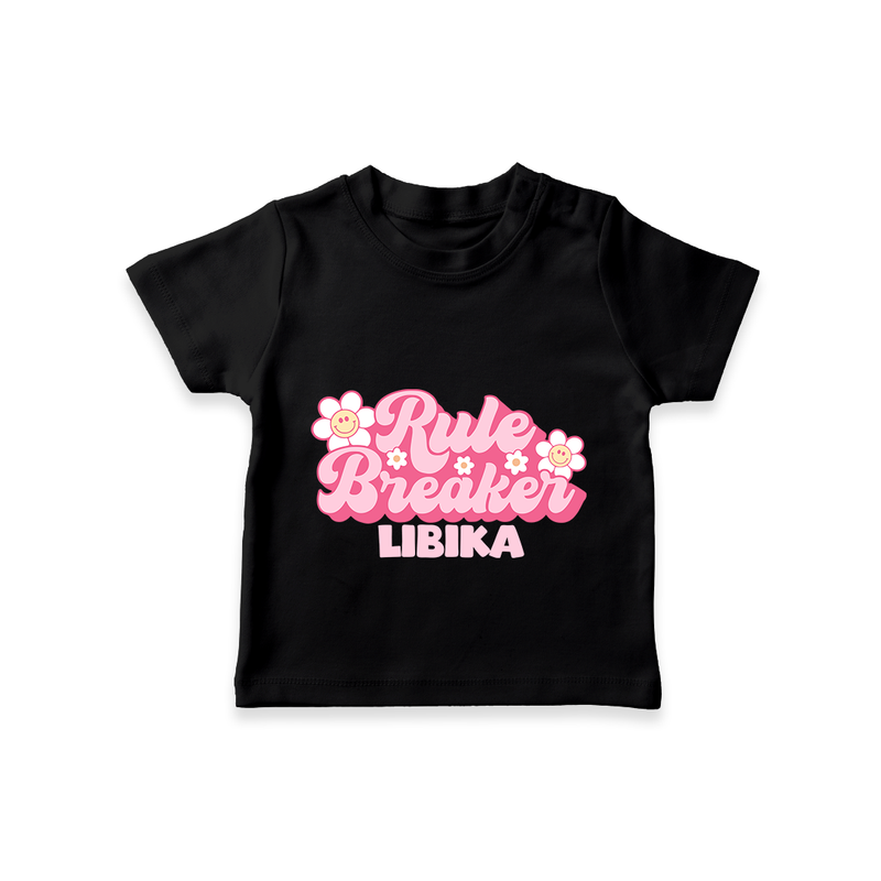 Rule Breaker T-shirt | Personalized T-shirt for the Little Rebel - BLACK - 0-5 Months Old (Chest 17")