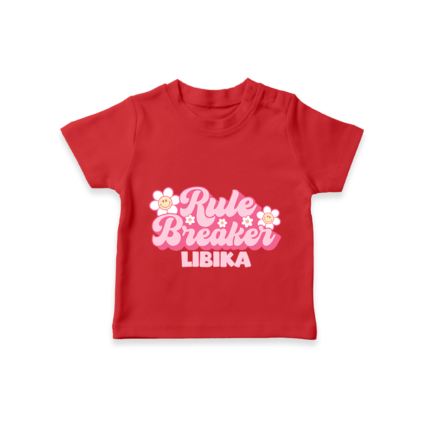 Rule Breaker T-shirt | Personalized T-shirt for the Little Rebel - RED - 0-5 Months Old (Chest 17")