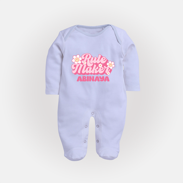 Rule Maker Sleep suit | Custom Sleep suit for the Bold and Brave - BABY BLUE - New Born (Chest 7.5")