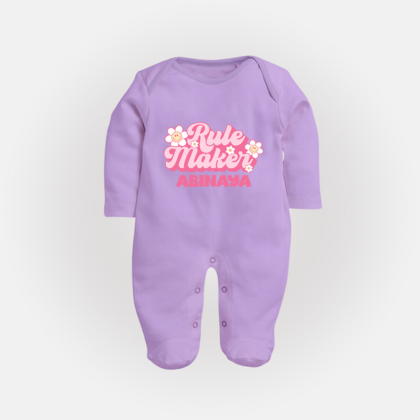 Rule Maker Sleep suit | Custom Sleep suit for the Bold and Brave - LILAC - New Born (Chest 7.5")