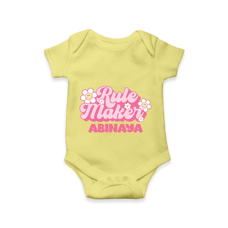 Rule Maker Romper | Custom Romper for the Bold and Brave - PASTEL YELLOW - New Born (Chest 14")