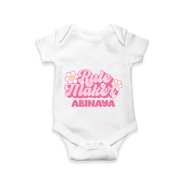 Rule Maker Romper | Custom Romper for the Bold and Brave - WHITE - New Born (Chest 14")