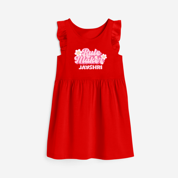 Rule Maker Frock | Custom Frock for the Bold and Brave - RED - 1 - 2 Years Old (Chest 22" , Full Length 22")