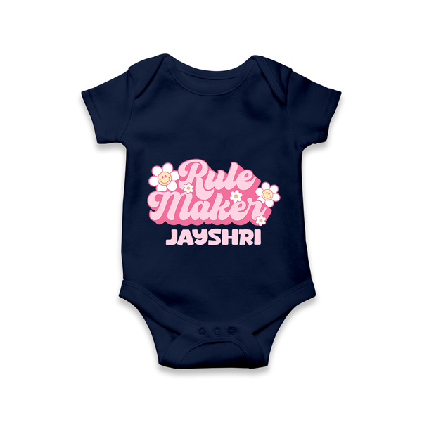 Rule Maker Romper | Custom Romper for the Bold and Brave - NAVY BLUE - New Born (Chest 14")