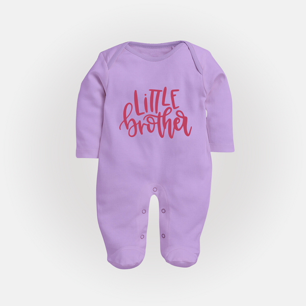 Little Brother Sleep suit | Personalized Sleep suit for Your Little Brother - LILAC - New Born (Chest 7.5")
