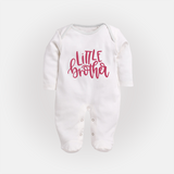 Little Brother Sleep suit | Personalized Sleep suit for Your Little Brother - WHITE - New Born (Chest 7.5")