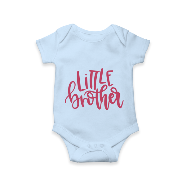 Little Brother Romper | Personalized Romper for Your Little Brother - BABY BLUE - New Born (Chest 14")