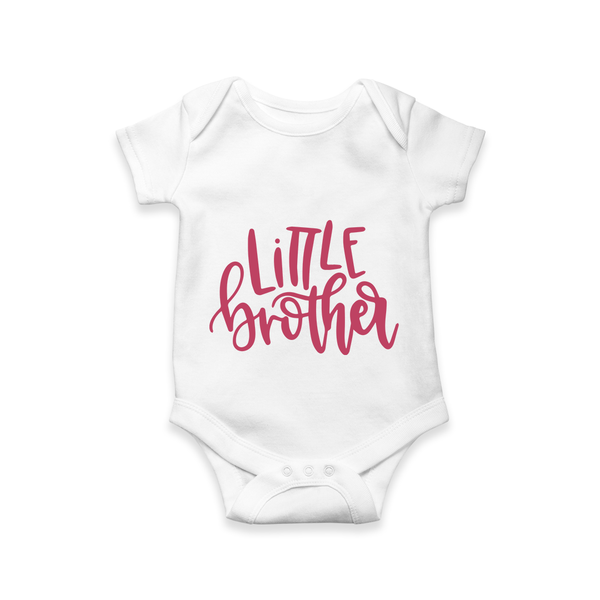 Little Brother Romper | Personalized Romper for Your Little Brother - WHITE - New Born (Chest 14")
