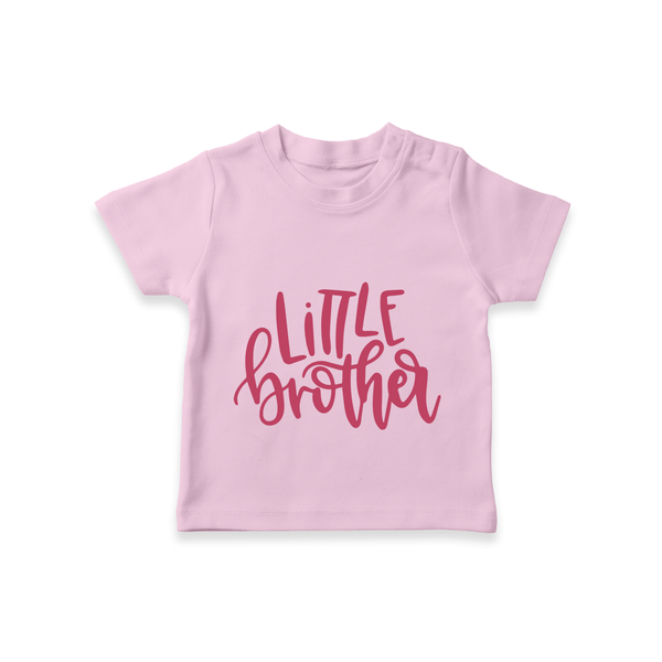 Little Brother T-shirt | Personalized T-shirt for Your Little Brother - BABY PINK - 0-5 Months Old (Chest 17")