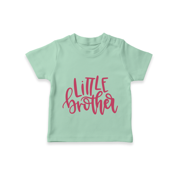 Little Brother T-shirt | Personalized T-shirt for Your Little Brother - MINT GREEN - 0-5 Months Old (Chest 17")