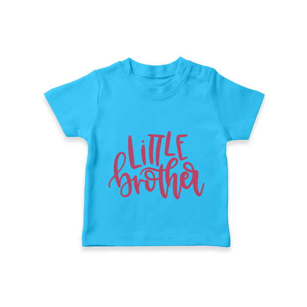 Little Brother T-shirt | Personalized T-shirt for Your Little Brother - SKY BLUE - 0-5 Months Old (Chest 17")