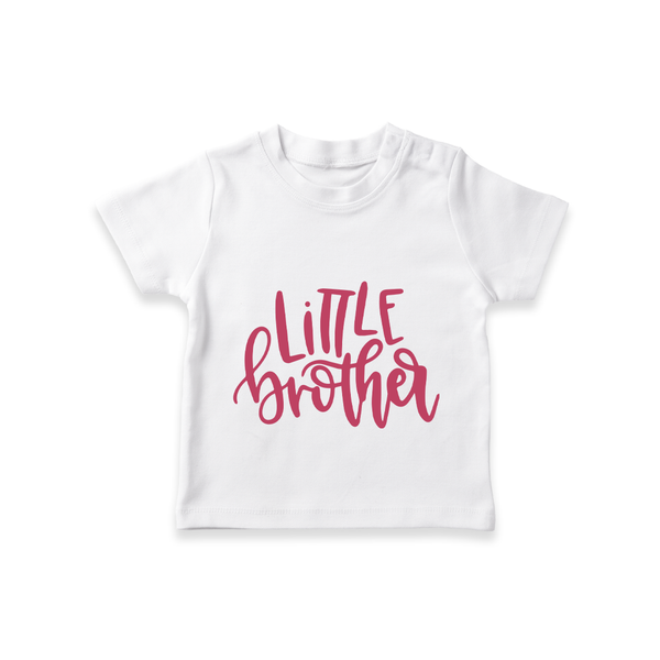 Little Brother T-shirt | Personalized T-shirt for Your Little Brother - WHITE - 0-5 Months Old (Chest 17")