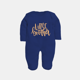 Little Brother Sleep suit | Personalized Sleep suit for Your Little Brother - NAVY BLUE - New Born (Chest 7.5")