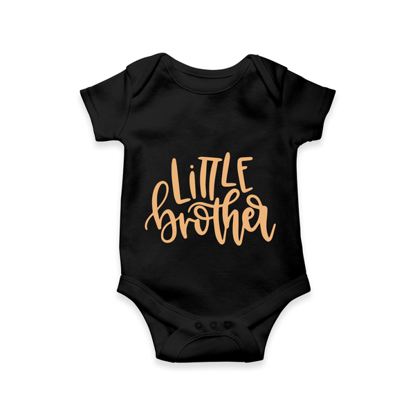 Little Brother Romper | Personalized Romper for Your Little Brother - BLACK - New Born (Chest 14")